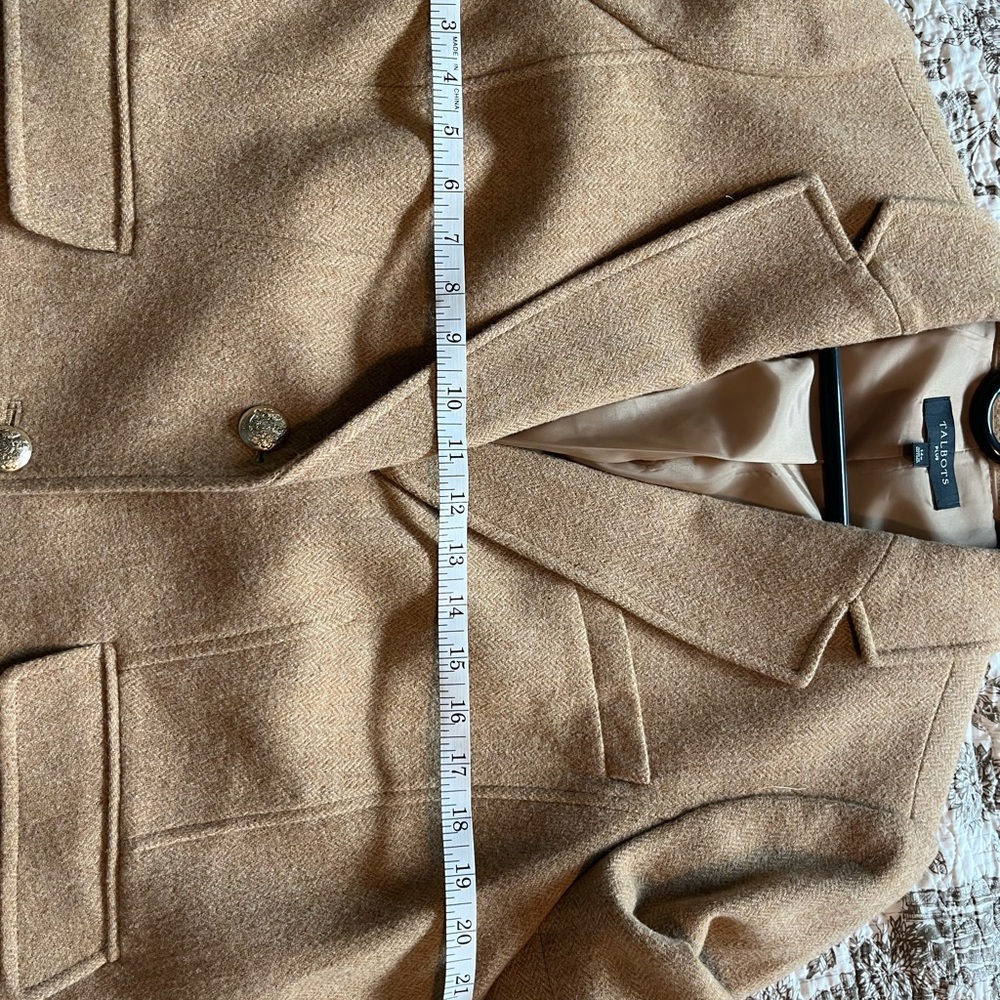 Talbots Tan Wool-Blend Blazer with Notched Lapels - Picture 4 of 6